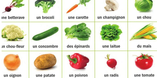 الفواكه والخضروات في اللغة الفرنسية