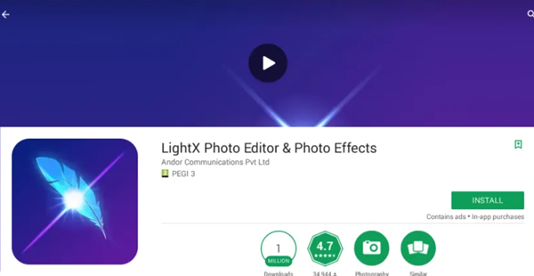 تطبيق LightX محرر الصور وتأثيرات الصور