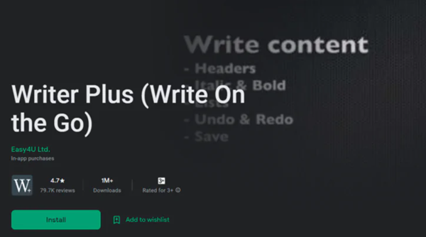 تطبيق Writer Plus