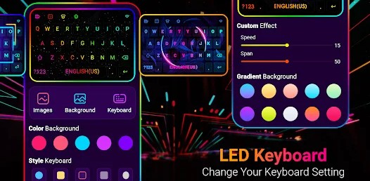 تطبيق لوحة المفاتيح LED